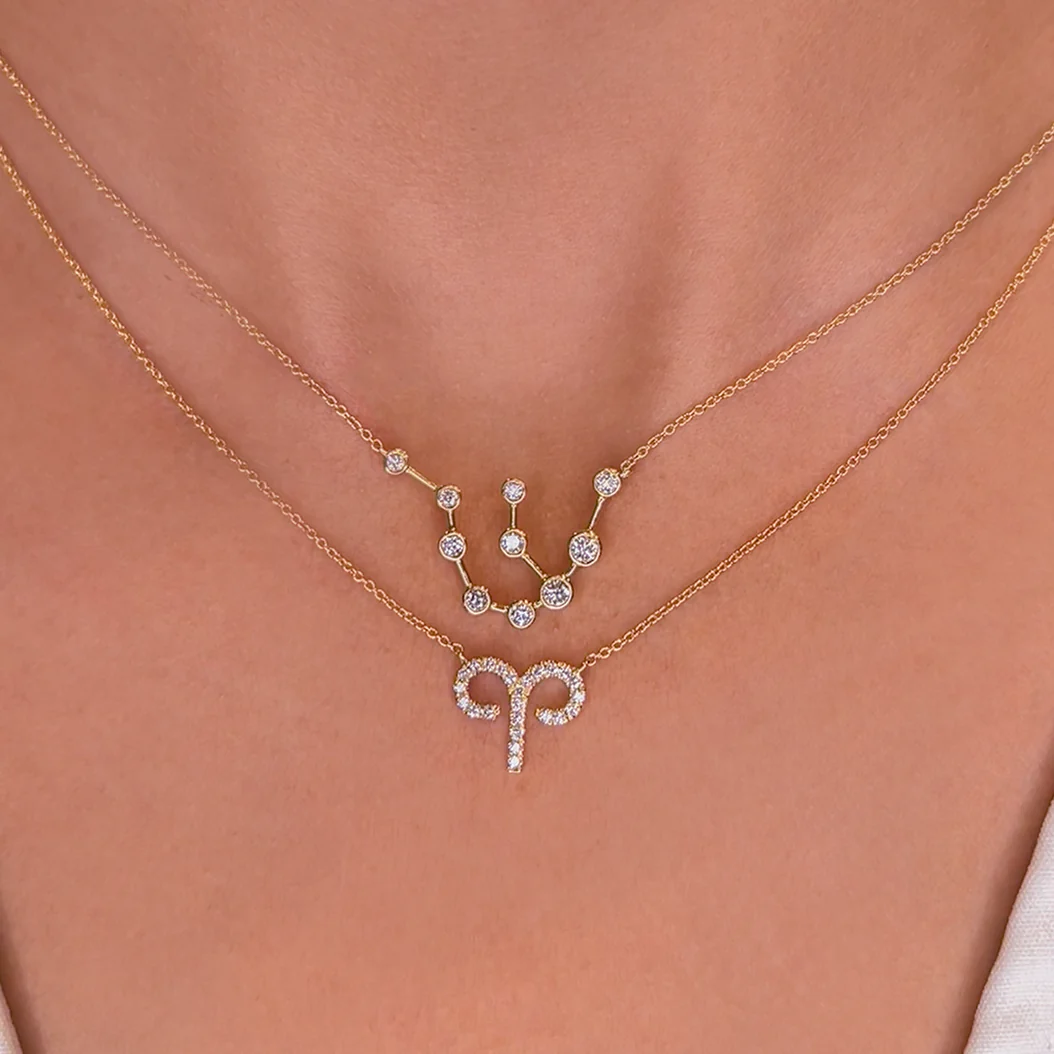 Aries Diamond Zodiac Necklace