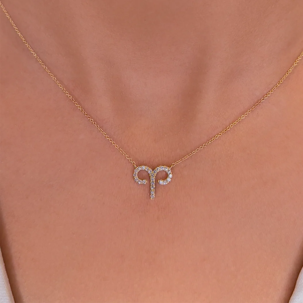Aries Diamond Zodiac Necklace
