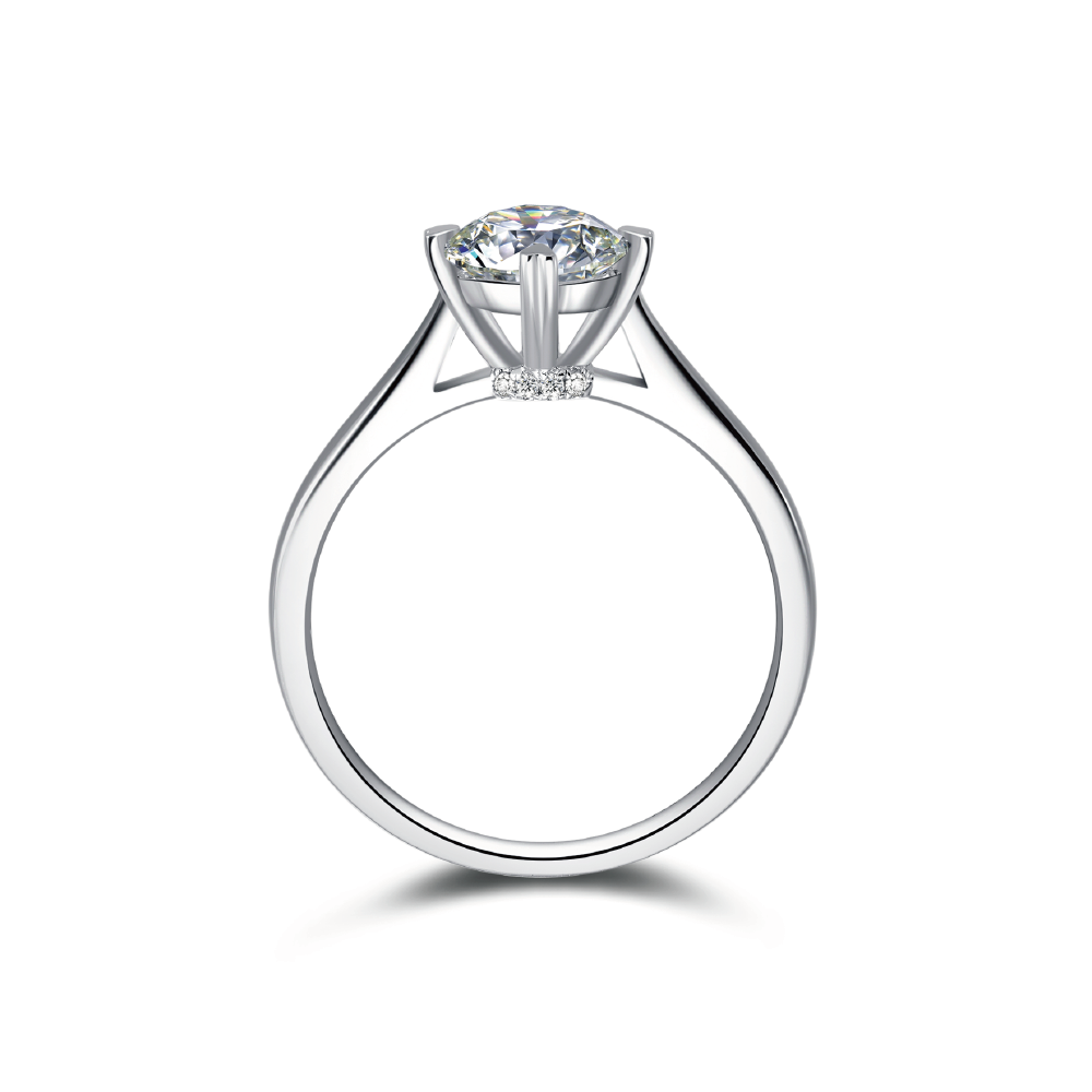 Elegant Bypass Solitaire Engagement Ring